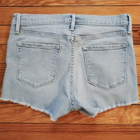FRAME Denim Le Cutoff Shorts - EUC - Factory Distressed - Light Wash Sz 27 - Picture 2 of 10